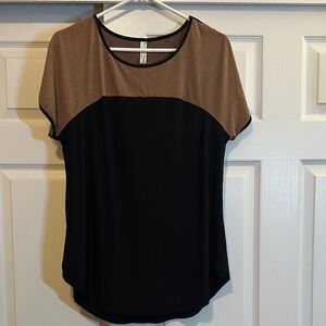 PerSeption Concept Black and Brown Short Sleeve Tee